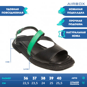 133290 Босоножки black/green