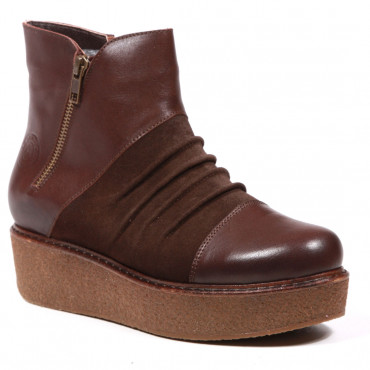 137400 brown leather/brown suede Ботильоны