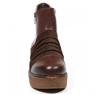 137400 brown leather/brown suede Ботильоны