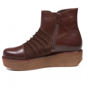 137400 brown leather/brown suede Ботильоны