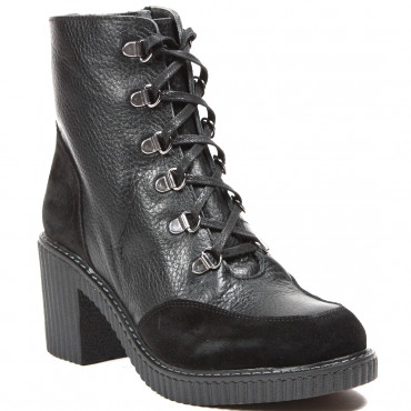 137391 black suede/black leather Ботильоны