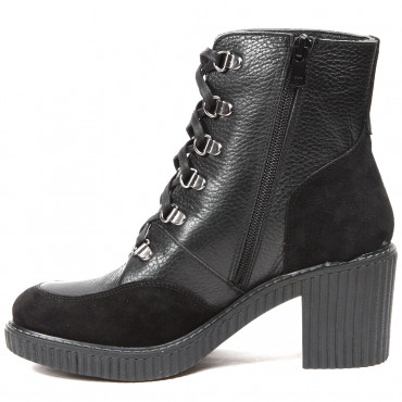 137391 black suede/black leather Ботильоны