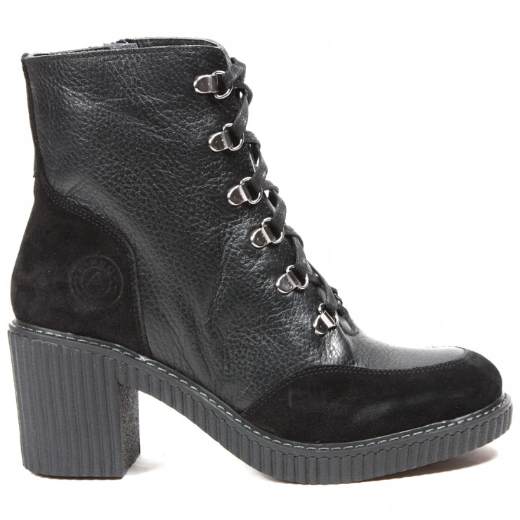 137391 black suede/black leather Ботильоны
