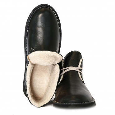 133976 ботинки black leather