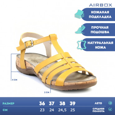 L608-F12 Yellow Сандалии женские AIRBOX